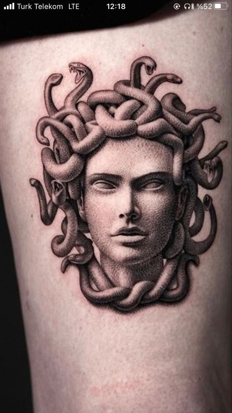 Medusa Chest Tattoo, Greek God Tattoo, God Tattoos, Medusa Tattoo, Chest Tattoo, Portrait Tattoo, Tatting, Tattoos