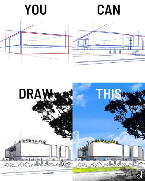 Procreate Perspective Tutorial, Perspective Sections Architecture, Section Perspective Architecture, Perspective Section Render, Architecture Section Perspective Drawing, Graphic Design Inspiration Poster, Perspective Drawing Architecture, Point Perspective, Perspective Drawing