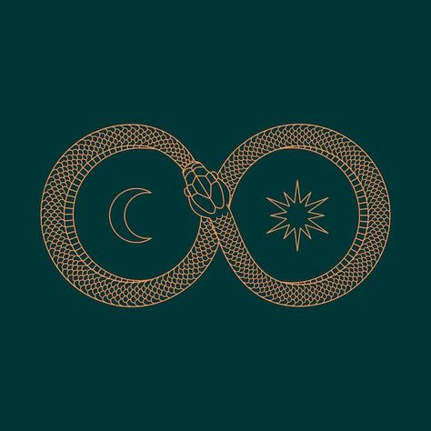 Ouroboros Aesthetic, Ouroboros Logo, Ouroboros Art, Alchemy Illustration, Witchcraft Design, Ouroboros Tattoo, Ouroboros Snake, Snake Logo, Clever Tattoos