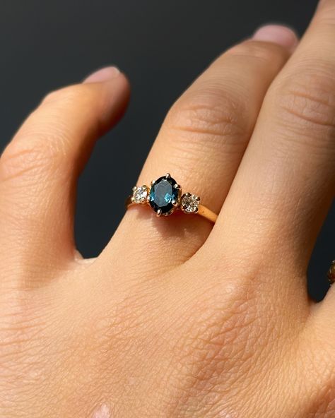 KEEPSAKE GEMS | Maxine + Elain | [SOLD] Magical, timeless elegance ✨ A moody, natural oval-shaped topaz is complemented by a bright and sparkly diamond on each side.… | Instagram Bling Ring, Ring Ring, Timeless Elegance, Topaz, Gems, Ring, Instagram