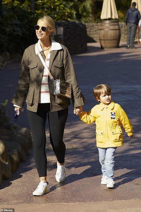 Vogue Williams, Khaki Jacket, Baby Bump, Disneyland Paris, Baby Bumps, Maternity Clothes, Daily Mail, Bump, Black Leggings