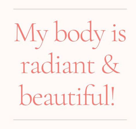 My body is radiant & beautiful!💫 #positivemindset #bodypositivity #mindset #manifest #manifesting #affirmations #bodyaffirmations #beautyaffirmations #weightloss Manifesting Affirmations, Affirmation Board, Free Spirit Quotes, Vision Board Affirmations, World Quotes, Spiritual Manifestation, Good Luck Quotes, Manifestation Board, Manifestation Journal