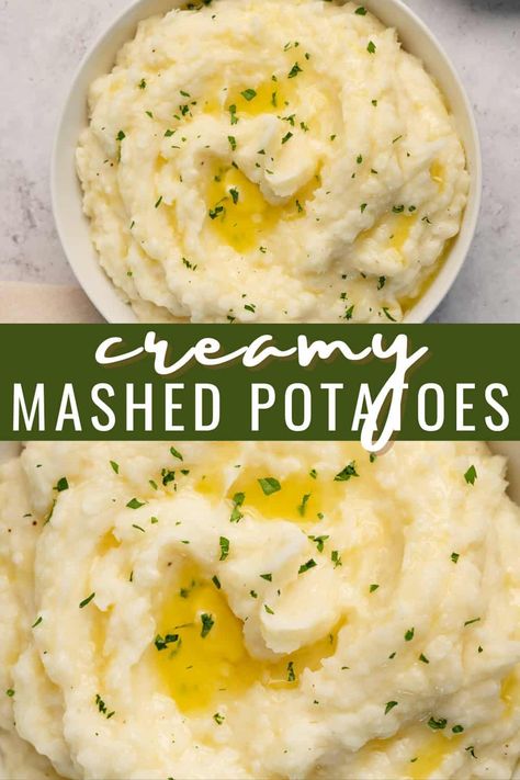 Follow my guide on How to Make Creamy Mashed Potatoes for the best creamy mashed potatoes recipe you can make in 5 easy steps! via @thesundaysupper Homemade Mashed Potatoes Easy, Buttery Mashed Potatoes Recipe, Best Creamy Mashed Potatoes, Classic Mashed Potatoes Recipe, Quick Mashed Potatoes, Mashed Potatoes With Skin, Homemade Mashed Potatoes Recipe, Mashed Potatoes From Scratch, Basic Mashed Potatoes