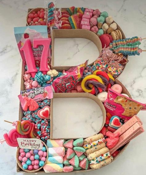 5 Is A Vibe Birthday Party Food, Cardboard Letters Filled With Food, Kids Charcuterie Board Birthday, Number Charcuterie Board, Candy Cottage, Jurassic Park Birthday Party, Colourful Party, Candy Letters, Cake Lettering