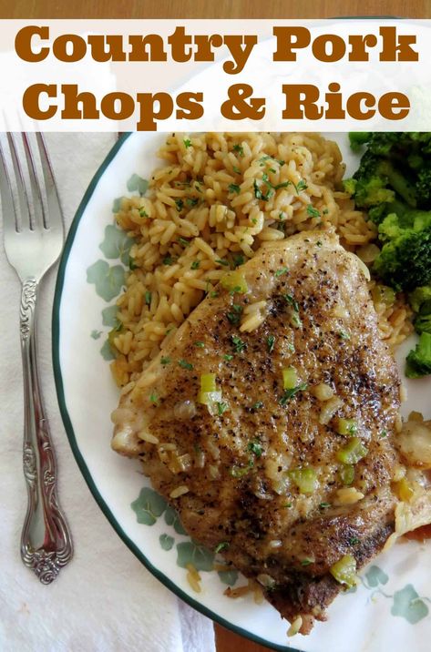 Pork Dinners, Pork Chops And Rice, Bbq Pork Chops, Pork Chops And Gravy, Rice Casserole Recipes, Country Cook, Pork Dinner, The Country Cook, Crockpot Pork