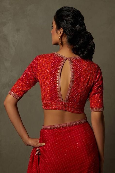 Bookmark These Simple Yet Elegant Blouse Back Designs | WedMeGood Blouse Back Designs, Latest Saree Blouse, Traditional Blouse Designs, Ritu Kumar, Blouse Back, Classic Blouses, Elegant Blouse Designs, Dress Neck Designs, Unique Blouse Designs