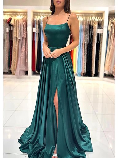 Corte en A vestido de noche rojo vestido verde invitada a boda fiesta de graduación cola manga corta un hombro organza con abertura fruncida 2023 2023 - $137.99 Red Green Dress, Muslim Evening Dresses, Backless Evening Dress, Elegant Prom, V Neck Prom Dresses, Beaded Chiffon, Satin Prom Dress, Red Prom Dress, Formal Dresses Prom