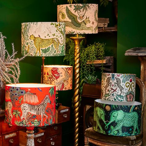 Emma J Shipley, Pink Satin Fabric, Lion And Unicorn, Painting Animals, Silk Lampshade, Lamp Stand, Jules Verne, Wallpaper Calculator, Green Kitchen