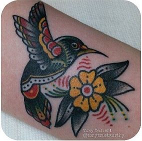 Tato Tradisional, Old School Design, Traditional Style Tattoo, Kunst Tattoos, Tattoo Old School, Disney Tattoo, Tattoo Traditional, Hummingbird Tattoo, New Tattoo