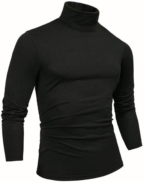 PRICES MAY VARY. Pull On closure Hand Wash Only ★FEATURES-- Turtle neckline/ Slim fit/ Thick cotton knit trim/ Solid color/ Long sleeves/ Modern basic designed Tshirts Pullover Sweaters ★Stylish Design: Mens premium turtleneck long sleeve t-shirts, it is also a thermal sweater. Slim fit, solid color, basic designed, classic casual, pullover closure type, fashion and comfortable. ★Occasion: Various colors, lightweight and modern basic designed pullover sweater for cold weather, basic tops suitabl Guys Hoco Outfit, Turtleneck For Men, Turtleneck Outfit Men, Black Long Sleeve Shirt Men, Black Mock Turtleneck, Black Turtleneck Outfit, Turtleneck Outfits, Turtle Neck Men, Black Turtle Neck