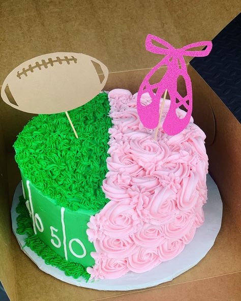 Touchdowns Or Tutus Gender Reveal Cake, Touchdowns Or Tutus Gender Reveal, Gender Reveal Cake, Gender Reveal, Birthday Cake, Cake, Birthday, Tutus