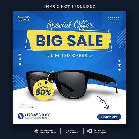 PSD big sale social media post template | Premium Psd #Freepik #psd #offer-post #sale-template #promo-template #promotion-template Product Social Media Post, Brochure Design Creative, Ad Layout, Brochure Design Layout, Social Media Post Template, Promotional Design, Psd Template Free, Sale Flyer, Travel Deals