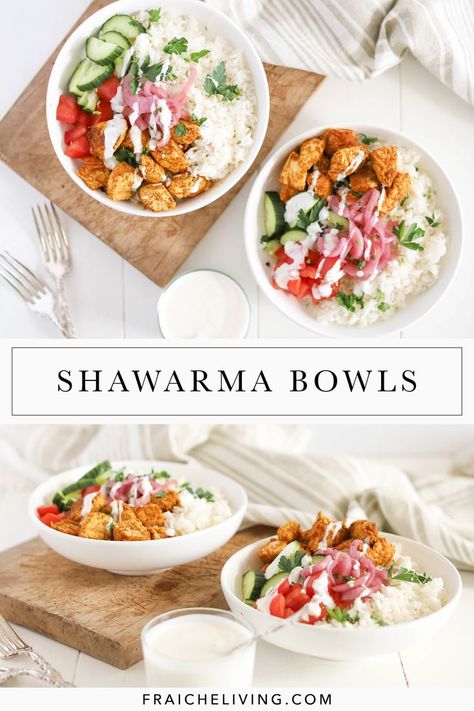 Crispy Veggies, Burger In A Bowl, Chicken Pickle, Fraiche Living, Quick Pickled Red Onions, Healthy Bowls Recipes, Meal Prep Plans, Middle Eastern Dishes, Healthy Bowls