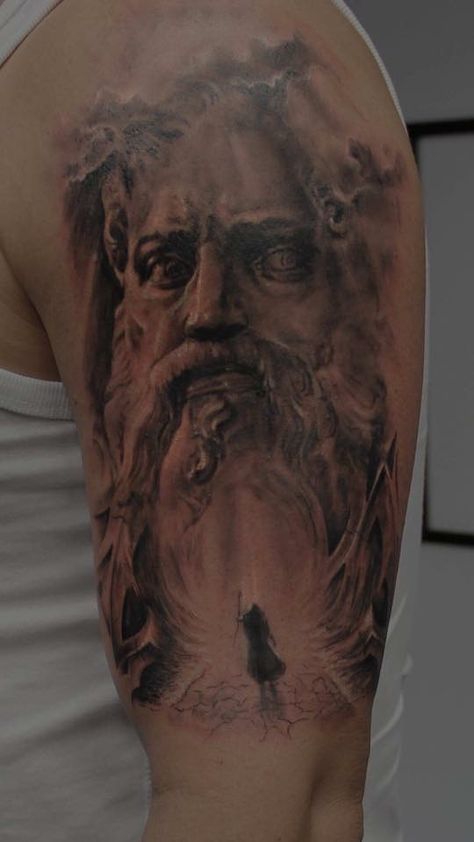 Moses tattoo Sacred tattoo Man Sleeve tattoo Moses Tattoo Design, Moses Tattoos For Men, Man Sleeve Tattoo, Moses Tattoo, Religous Tattoo, Story Tattoo, Sacred Tattoo, Ink Therapy, Tattoo Man