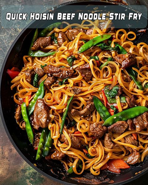 Quick Hoisin Beef Noodle Stir Fry Recipe – Foodyhealthylife Hoisin Beef, Beef Noodle Stir Fry, Noodle Stir Fry, Tahini Recipe, Shrimp Salad Recipes, Creamy Cucumbers, Stir Fry Recipe, Perfect Pasta, Savory Sauce