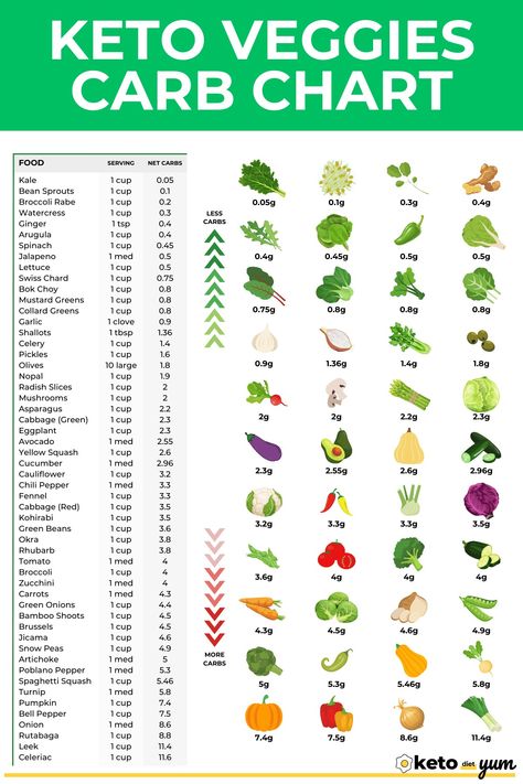 Keto Vegetables List with Carbs and Easy Recipes Low Carb Legumes List, Keto Vegetables Recipes, Keto Vegetable Recipes, Veggie List, Keto Facts, Low Food Map Diet, Carb List, Vegetable List, Keto List