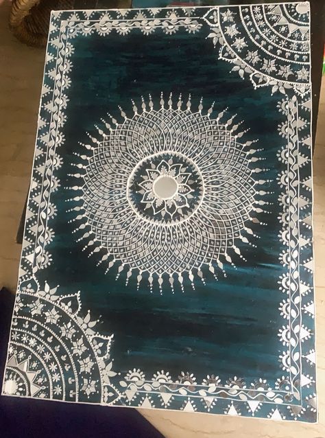 Lippin Art, Persian Mandala, Lippon Art, Lipan Art, Hand Painted Wooden Box, Diya Decoration, Mural Art Design, Warli Art, Mirror Canvas