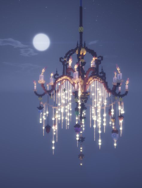 Minecraft Chandelier Design, Minecraft Chandelier, Minecraft Light, Chandelier Designs, Minecraft Steampunk, Minecraft Decoration, Rumah Minecraft Sederhana, Minecraft Mansion, Minecraft Structures