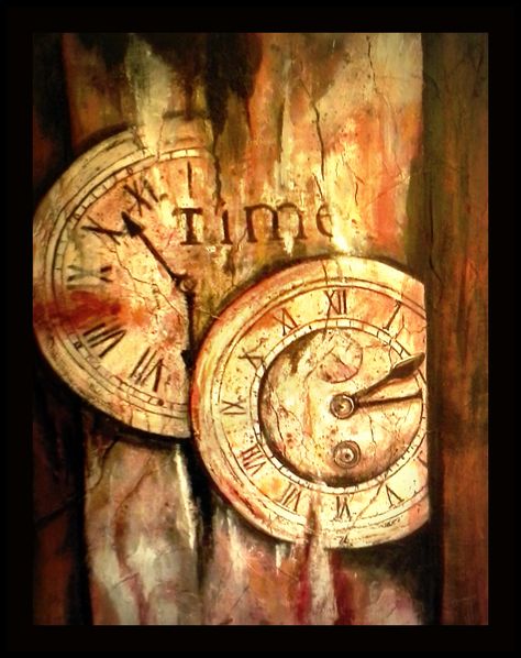 Clock Oil Painting, Old Clock Painting, Clock Painting Acrylic, Clock Art Painting, Aged Art, Art Final, Painting Old, Clock Painting, Art Gallery Interior