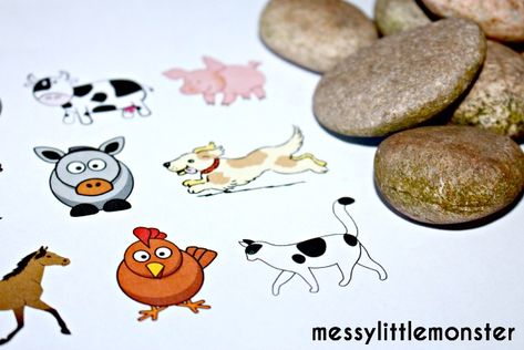 Free printable farm animals for story stones Storytelling Stones, Free Printable Farm Animals, Printable Farm Animals, Mandela Rocks, Story Spoons, Story Sacks, Minecraft Java Edition, Preschool Farm, Animal Story