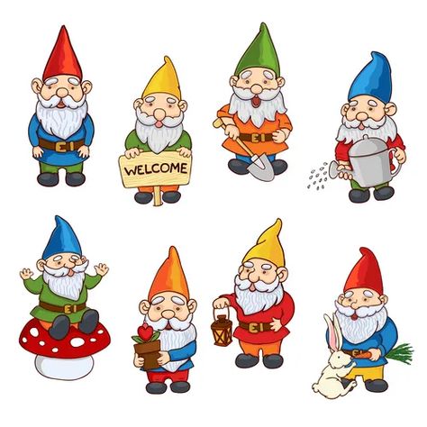 Outline garden gnome Royalty Free Vector Image Mushroom Cute, Fairytale Characters, Gnome Costume, Purple Crayon, Black Friday Sale Banner, City Decor, Outline Illustration, Teaching Toddlers, Plastic Canvas Patterns Free