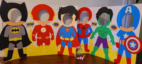 America Party Decorations, Captain America Party Decorations, Superhero Cutouts, Captain America Photos, Avengers Decorations, Iron Man Party, Photobooth Frame, Captain America Party, Superhero Pictures