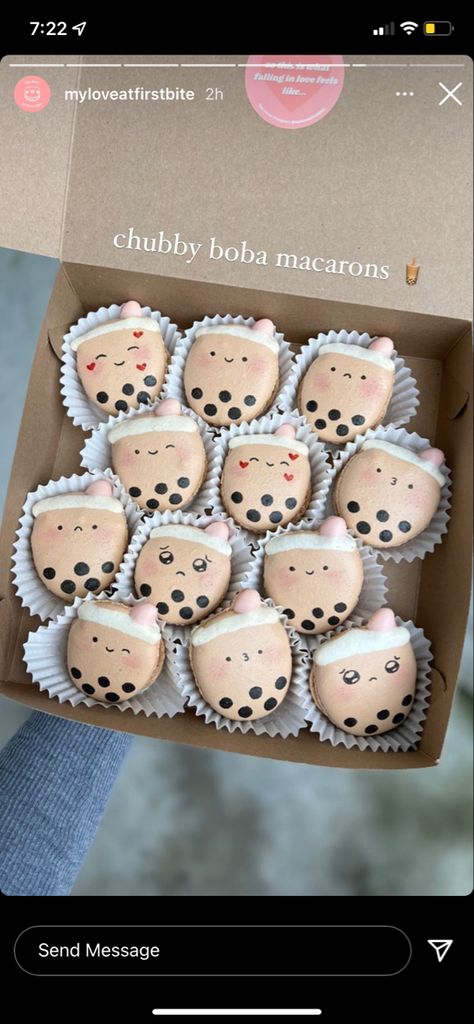 Mochi Birthday Party, Boba 1st Birthday, Boba First Birthday, Bubble Tea Themed Birthday Party, Boba Tea Decor, Macaron Themed Birthday Party, Boba Theme Cake, Boba Cookies Decorated, Boba Macaron