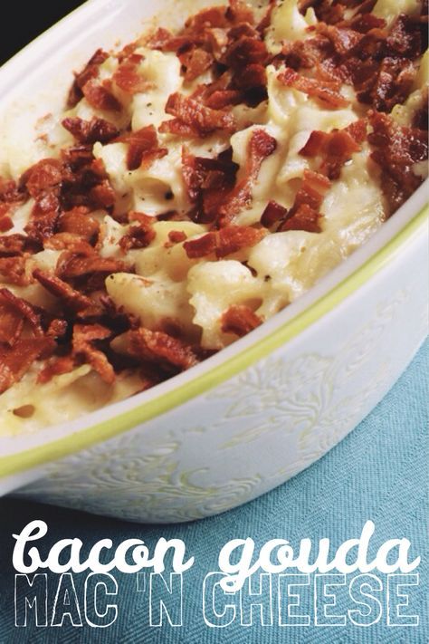 That Mama Gretchen: Bacon Gouda Mac 'n Cheese Mac And Cheese Gouda, Gouda Recipes, Gouda Mac And Cheese, Seafood Mac And Cheese, Menu Plan, Kid Food, Mac Cheese, Mac N Cheese Recipe, Macaroni Cheese