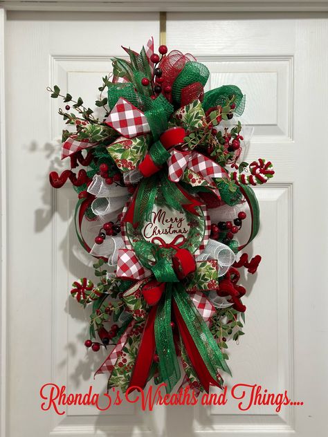 Swag Wreaths, Evergreen Swag, Christmas Swag, Swag Wreath, Door Swag, Christmas Swags, Farmhouse Decor Living Room, Nov 2, White And Red