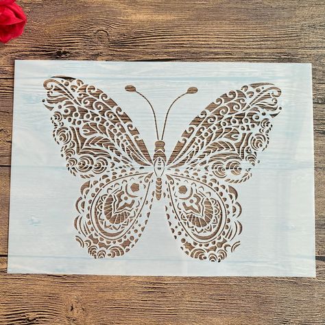 1.57US $ 21% OFF|Stencils Wall Painting | Stencil Butterfly A4 | Paper Card Template | Animals Stencil - A4 - Aliexpress Painting Scrapbook, Wall Stencils Diy, Diy Stencils, Animal Butterfly, Butterfly Animal, Butterfly Stencil, Stencil Painting On Walls, Diy Wall Painting, Diy Wand