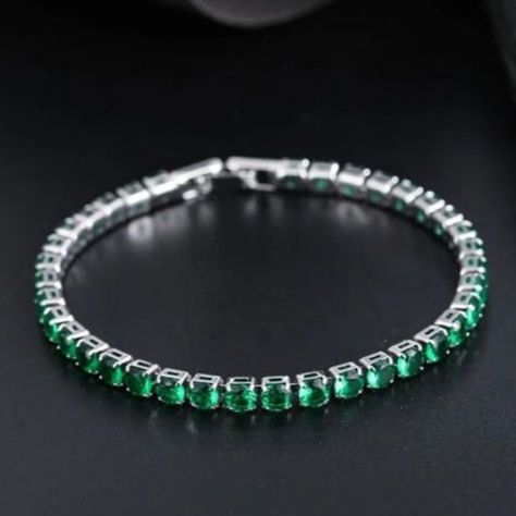 Brand New Men's Emerald Tennis Bracelet 925 Sterling Silver 3ct Natural Green Emerald Gemstones Size - 8" Most Common Men's Size (7" Also Available. If You Are Unsure Of What Size You Need Send Me A Message And I Can Help You Figure It Out) Retail Price $295 Buy With Confidence From A Trusted Seller With A 99%+ Feedback Rating! A0177 (Id-215) Spinner Wedding Rings, Guys Jewelry, Emerald Tennis Bracelet, Penny Necklace, Skull Pendant Necklace, Leather Choker Necklace, Emerald Bracelet, Mens Chain Necklace, Silver Chain Bracelet