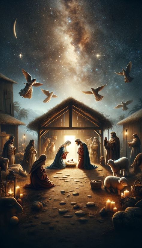 Nativity Scene Wallpaper, Christmas Jesus Wallpaper, Christmas Nativity Images, Nativity Scene Pictures, Mary Joseph And Baby Jesus, Nativity Of Jesus, Christmas Miracle, Scene Wallpaper, Merry Christmas Wallpaper