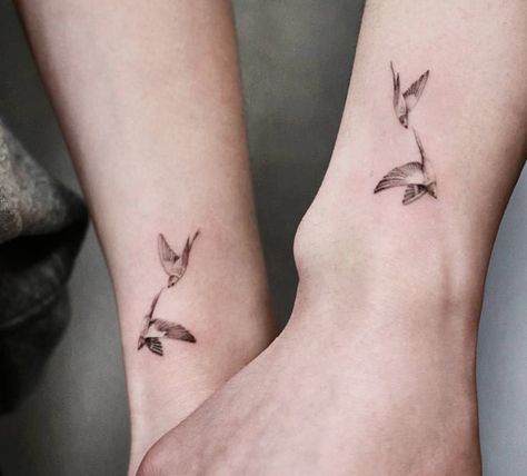 Lovebird Tattoo, Small Couple Tattoos, Horoscope Tattoos, Swallow Tattoo, Coffee Tattoos, Tasteful Tattoos, Cute Tiny Tattoos, Matching Tattoo, Wrist Tattoo