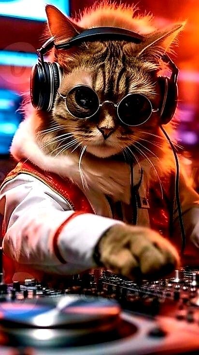 Cat Dans, Dj Wallpaper, Sweet Images, Dj Photo, Dj Art, Dance Images, Cats Musical, Cat Hacks, Al Capone