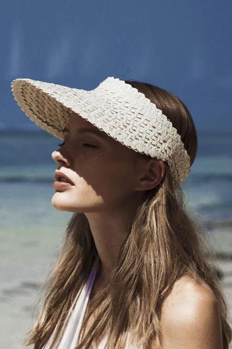 Hawaiian Hats, Straw Visor, Summer Hats Beach, Sun Visor Hat, Summer Cap, Bonnet Hat, Pearl Hair Clip, Wear Sunscreen, Faithfull The Brand