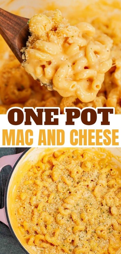 One Pot Mac and Cheese is a creamy and delicious pasta dish made with milk, cavatappi noodles, condensed cheddar soup, shredded cheddar cheese, mozzarella cheese, parmesan cheese and crushed Ritz crackers. Mac And Cheese With Canned Cheese Soup, Mac And Cheese With Cheddar Cheese Soup, Cheddar Cheese Soup Recipes, Best Homemade Mac And Cheese Recipe, One Pot Mac And Cheese, Can Soup Recipe, One Pot Mac, Taco Mac And Cheese, Cheddar Cheese Recipes