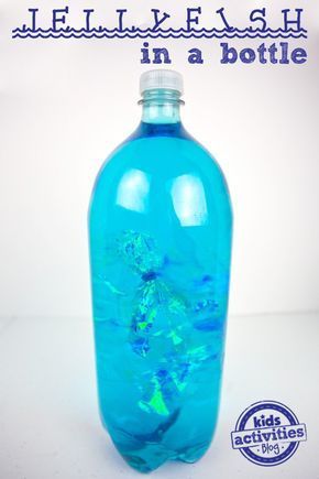 Jellyfish in a Bottle Craft for kids - this ocean activity for kids can be done year round and without the beach! It makes a lovely calm-down jar as well. From Kids Activities Blog. Fishbowl Craft, Jellyfish In A Bottle, Letter J Activities, Diy Galaxy Jar, Calm Down Jar, Diy Jellyfish, Nails Tools, Sensory Bottle, Pirate Crafts