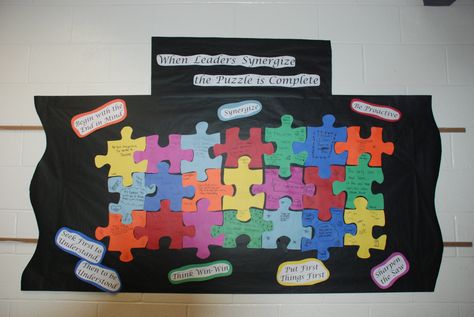 Bulletin Board Ideas February 28, 2013 Habit 4 Think Win Win Bulletin Boards, Inclusivity Bulletin Board, 7 Habits Bulletin Board, Synergize Habit 6 Bulletin Board, Virtue Bulletin Board Ideas, Habit 6 Synergize, Advising Bulletin Boards, Seek First To Understand, Seven Habits