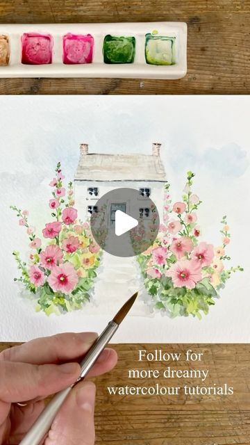 Watercolour Garden, Fantasy Country, Watercolor House Painting, House And Garden, Water Colour, Country Cottage, House Painting, You Choose, Your Dream