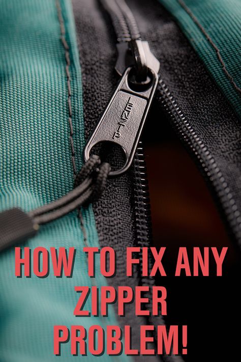 If you are looking how to fix an issue with a zipper, you have come to the right place. Today, we are sharing how to fix any zipper problems by simply replacing your zipper with a new one! Don't know how to replace a zipper? Watch this simple video to get started learning the best method to fix your zipper! Fix A Zipper On A Bag, How To Get A Zipper Back On Track, Zippers Fashion Detail, How To Fix A Zipper That Came Off, How To Fix A Zipper That Splits, How To Fix A Zipper, Zipper Hacks, Fix Zipper, Zipper Problems