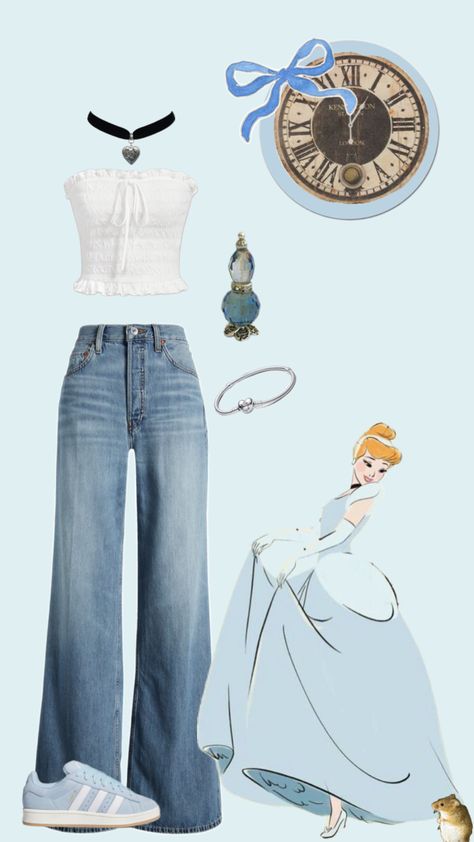 Cinderella inspired outfit 🦋 #outfitinspo #disney #disneyaesthetic #disneyoutfit #disneyprincess #cinderella Cinderella Inspired Outfit, Cinderella Outfit, Disney Princess Outfits, Disney Aesthetic, Princess Outfits, Teenager Outfits, Disney Outfits, Korean Outfits, Cinderella