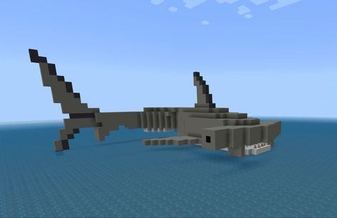 Shark Minecraft, Shark Pixel Art, Cool Minecraft Creations, Minecraft Inspo, Hammerhead Shark, Cool Minecraft, Minecraft Crafts, Minecraft Architecture, Minecraft Projects