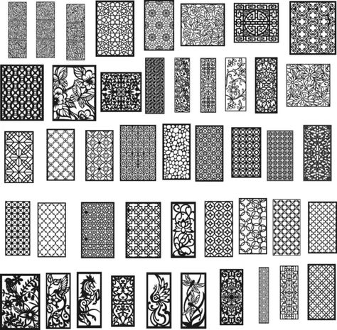 45 DXF-CDR of PLASMA LASER AND ROUTER Cut - CNC VECTOR PANELS Cnc Partition, Wood Burning Stencils, Laser Cut Panels, Transport Companies, Cnc Design, Cnc Projects, Laser Cnc, Water Jet, Decorative Panels