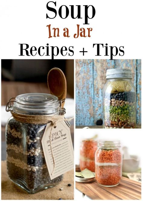 Jar Soup Recipes, Jar Food Gifts, Jar Soup, Mason Jar Gifts Recipes, Mason Jar Soup, In A Jar Recipes, Mason Jar Mixes, Jar Mixes, Soup Gifts