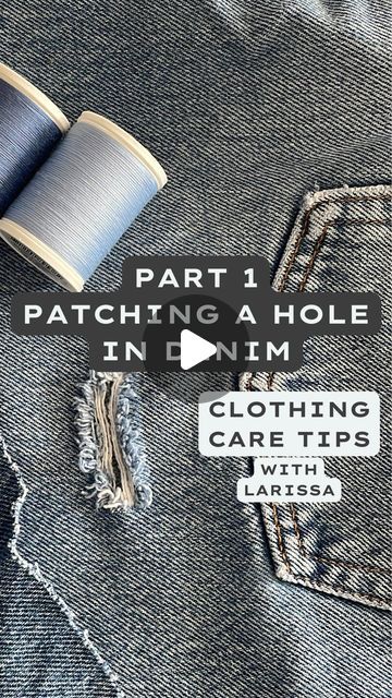 How To Repair A Hole In Jeans, Patch Hole In Jeans, Jeans Repair Embroidery, Sew Patches On Jeans Diy, Jeans Holes Repair, Jeans Repair Ideas, Visible Mending Denim, Sewing Holes In Jeans, How To Patch Holes In Clothes