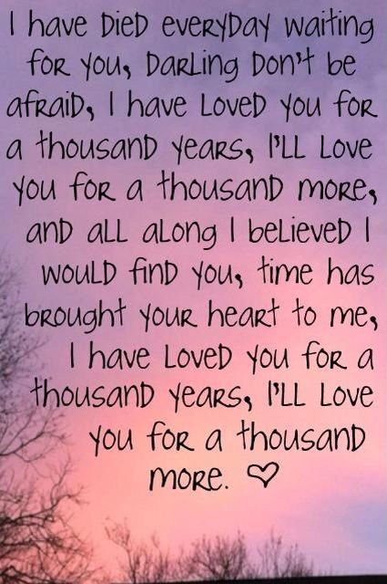 A Thousand Years - Christina Perri Broken Dreams, Ill Always Love You, Jason Mraz, Christina Perri, Song Lyric Quotes, A Thousand Years, After Life, Wedding Songs, The Twilight Saga