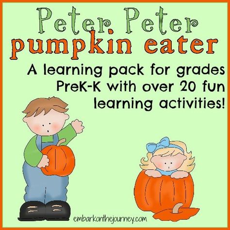 Peter-Pumpkin-Eater Peter Peter Pumpkin Eater Preschool Activities, Rice Krispie Pumpkins, Preschool Freebies, Animal Nursery Rhymes, Peter Pumpkin Eater, Daycare Curriculum, Printables Preschool, Peter Peter Pumpkin Eater, Peter Pumpkin