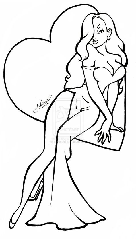 Jessica Rabbit coloring pages Diy Coloring Pages, Jessica Rabbit Cartoon, Pola Sulam, Desenho Tattoo, Jessica Rabbit, Rabbit Cartoon, Sketchbook Art, Coloring Book Art, Pin Up Art