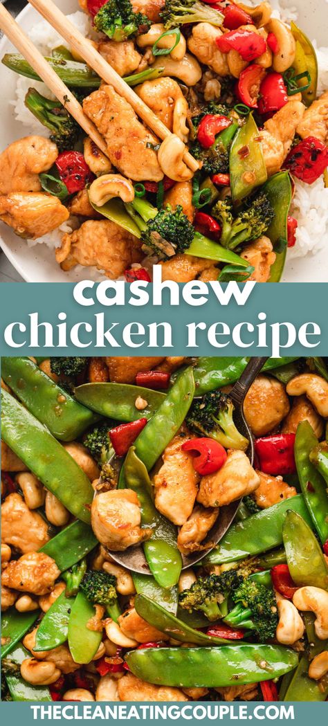 A Cashew Chicken Recipe that is so easy to make! Learn how to make chicken with cashew nuts for a quick, healthy dinner in under an hour! Keto Cashew Chicken, Ayam Teriyaki, Chicken Cashew Stir Fry, Teriyaki Chicken Stir Fry, Cashew Chicken Recipe, Paleo Friendly Recipes, Bell Pepper Recipes, Diner Recept, Cashew Chicken