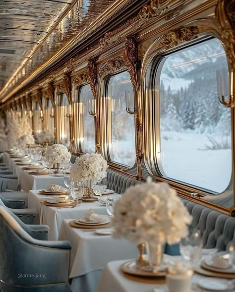 Holiday Car, Winter Wonderland Theme, Luxury Train, Wonderland Theme, Orient Express, 2024 Wedding, Train Travel, A Train, Old Money